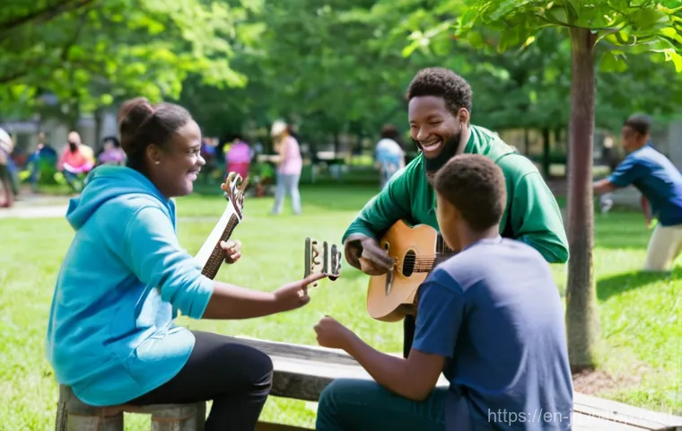 호혜적 교환 시스템의 시장 분석 - **Prompt:** A diverse group of fully clothed adults and teenagers, all dressed in comfortable, every...