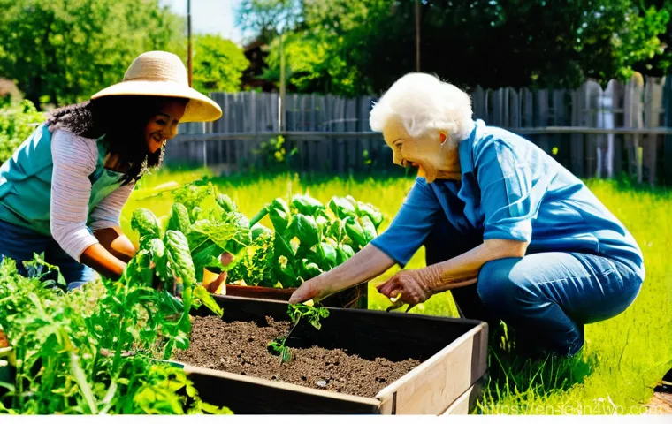 호혜적 교환 시스템의 참여 동기 - **Prompt 1: Community Collaboration in a Thriving Urban Garden**
    A vibrant, sun-drenched photogr...