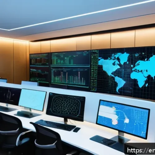 호혜적 교환 시스템의 데이터 보호 방안 - A futuristic digital security control room featuring diverse professionals monitoring multiple holog...